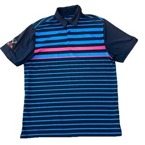 Under Armour Men's Polo - Blue and Pink Stripes